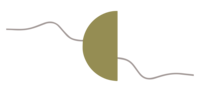 Simple icon of a half moon
