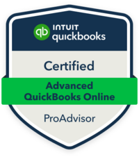 QuickBooks Online Badge given to photographers who complete and pass the advanced certification training and tests