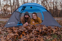 photo of couple in tent
