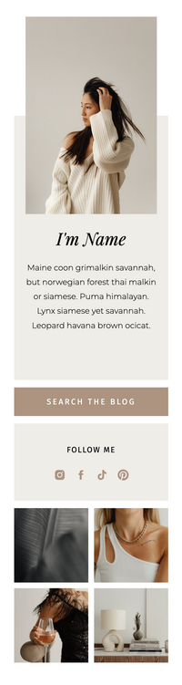 Customizable Blog Sidebar Canvases for Showit