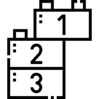 Preschool counting blocks icon.