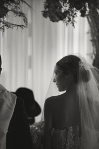 bride and groom in a countryside setting