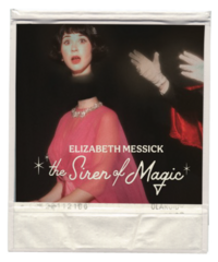 female magician with floating head and logo of the Siren of Magic