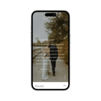 Responsive mobile design for the Emslie Showit template, ideal for modern wedding photographers