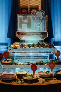 nba themed ice sculpture for bar mitzvah at springdale station austin texas