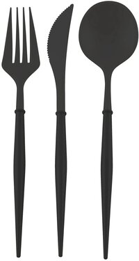 Black Cutlery (Fork, Knife, Spoon)