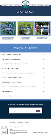 Shop and FAQs screenshot mockup on macbook