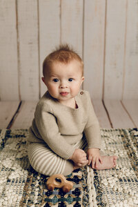 6 month old baby during his studio photography session in Tucson