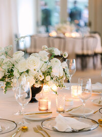 soft glow from candles at wedding reception