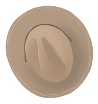 Tan boho hat illustration