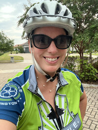 Photographer Beth Benecki enjoying bike riding for some outdoor recreation.