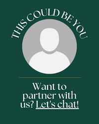 Blank profile card calling the reader to partner with us