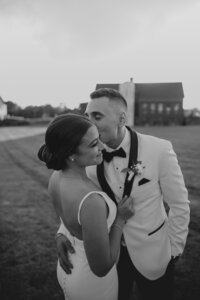 Wedding Couple at the Barn at Gibbet Hill in MA