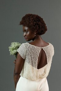 illusion neckline wedding dress with sleeves