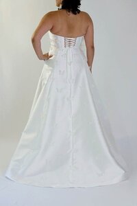 white butterfly wedding gown with lace up back