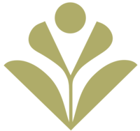 Light green flower pollinating icon.