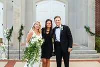 Eleanor Stenner with bride and groom at Birmingham wedding 