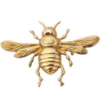 a bee shaped golden brooch