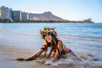 Woman's portrait taken by photographer in Kona Hawaii