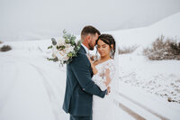 Elopement photography of their couple on their wedding day in Telluride, Colorado.