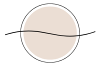 Simple circular icon with a gentle line flowing through the middle