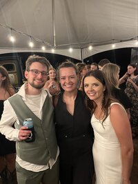 krista with bride and groom in Bozeman Montana
