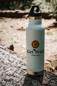 water bottle with Get Well With Sue Logo