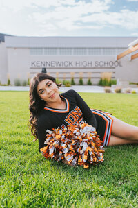 High school cheerleader senior session Tri Cities photographer