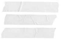 A white piece of tape that is slightly transparent. It looks like it is taping down a picture.