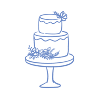 Hand drawn Wedding Cake