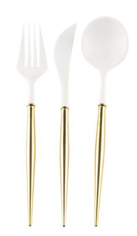 Gold and White Cutlery