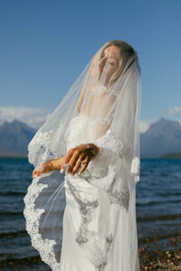 Bridal Portrait at Lake McDonald in Glacier National Park