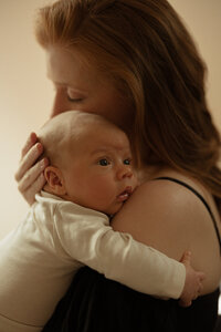 mother and child during quiet in-home session