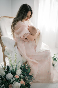 Quiet moments with mama and baby in motherhood session in Bainbridge, GA, serving Tallahassee, FL