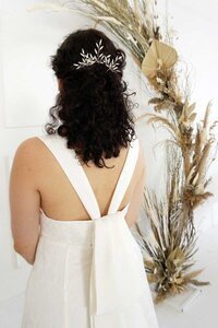 strappy Column wedding dress with low back Edith Élan Charleston, SC