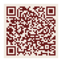 A scannable QR code against a beige background, inviting visitors to book a call to talk about our branding and web design.