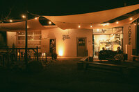 Stringed lights hang in front of Push and Pour, a coffee shop in Boise that hosted an vowel renewal by planner Perfect Thirds & Co. 