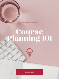 Create beautiful handouts like this pink Course planning workbook canva template