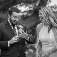 Bride and great dane at photo session for wedding
