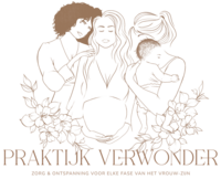 Drie verschillende vrouwen in verschillende fases van hun leven, Logo Praktijk Verwonder