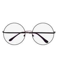 a pair of round wire rimmed glasses