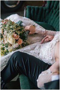 Sacramento Wedding Photographer captures couple standing along vintage car