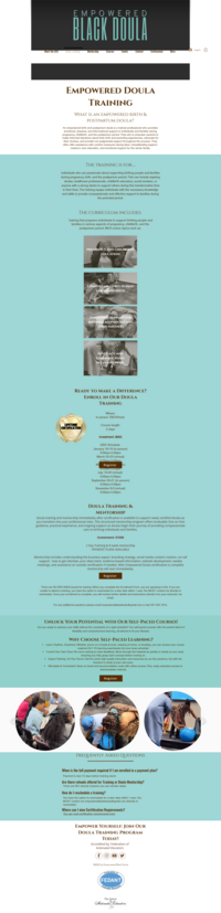 Screenshot Of Empowered Black Doula Website Before