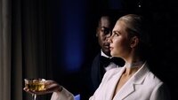 Bold and Luxury Wedding Couple at their venue in Downtown Indianapolis