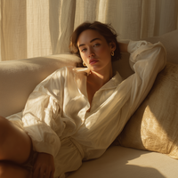 Woman Relaxing on Sofa