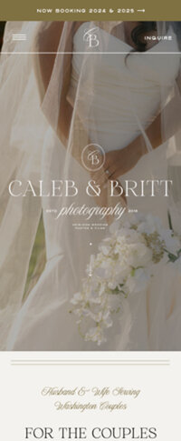 Example of showit web design for wedding photographers