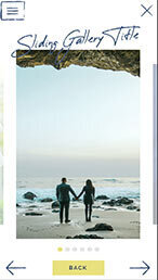 Gallery slideshow mobile Showit website plus template Wanderlust Weddings