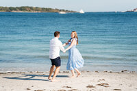 New Hampshire engagement photos in New Castle with romantic oceanfront scenery