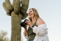 woman looks forward and smiles