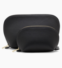 two travel black cosmetic bags